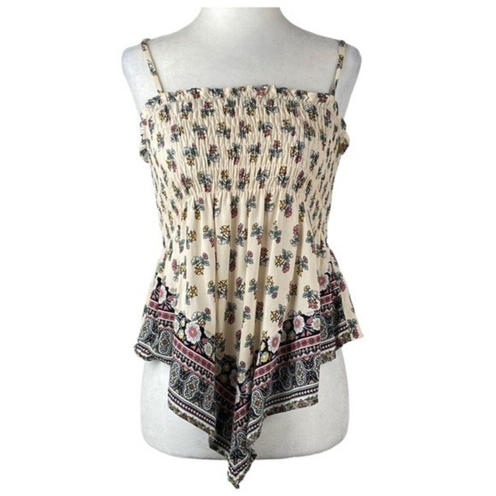 Rose And Grey Blouse Womens Small Floral Ladies Top